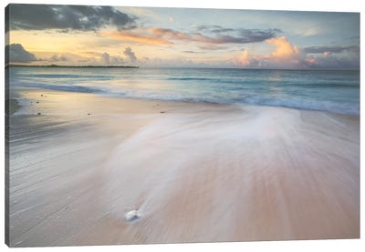 Calm Sunset Over The Beach, Caribbean Canvas Art Print - Barbados