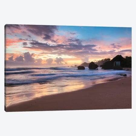 Colorful Sunset Over The Beach, Barbados, Caribbean Canvas Print #TEO1760} by Matteo Colombo Canvas Art