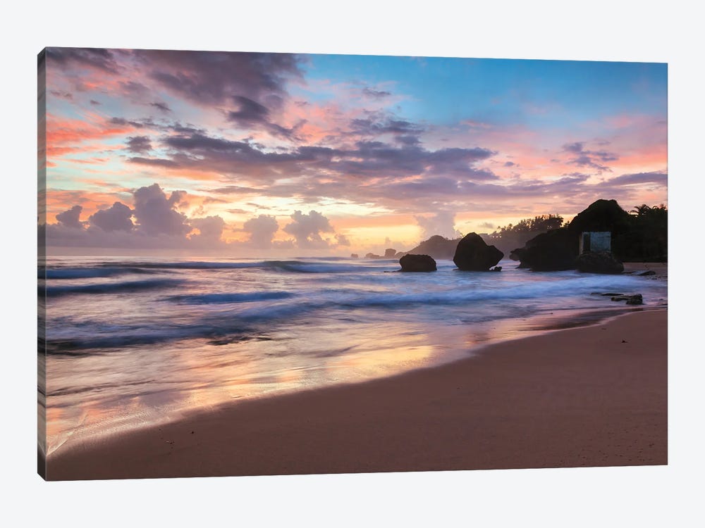 Colorful Sunset Over The Beach, Barbados, Caribbean by Matteo Colombo 1-piece Canvas Art