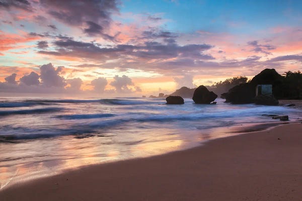 Beach Lover: Colorful Sunset Over The Beach, Barbados, Caribbean by Matteo Colombo