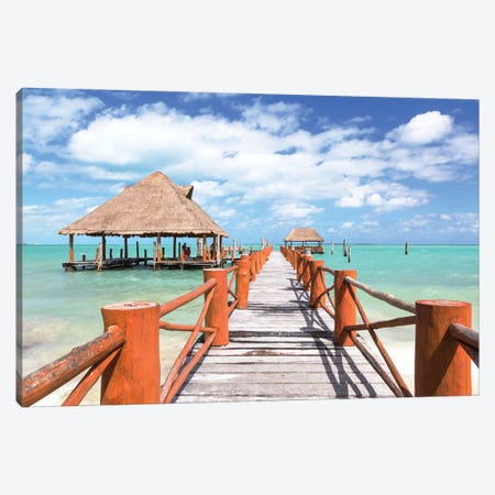 Pier To The Caribbean Sea, Cancun, Mexico Canvas Print #TEO1768} by Matteo Colombo Canvas Artwork