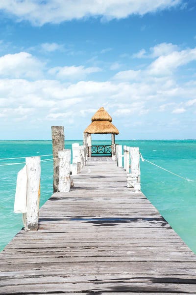 Wooden Pier To The Caribbean Sea, Mexico
