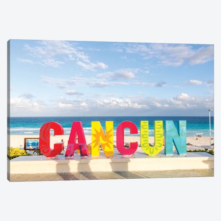 Cancun Welcome Sign, Mexico Canvas Print #TEO1772} by Matteo Colombo Canvas Art Print