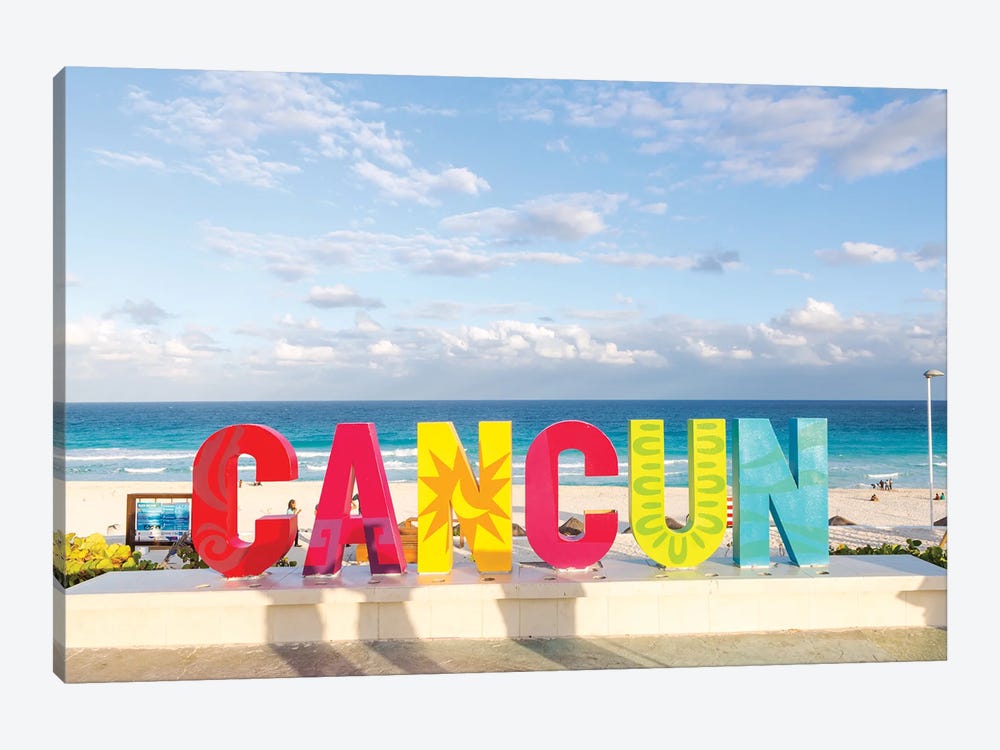 Cancun Welcome Sign, Mexico by Matteo Colombo 1-piece Canvas Art Print