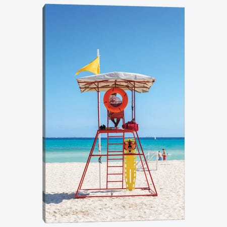 Lifeguard Stand On The Beach, Playa Del Carmen, Mexico Canvas Print #TEO1776} by Matteo Colombo Canvas Wall Art