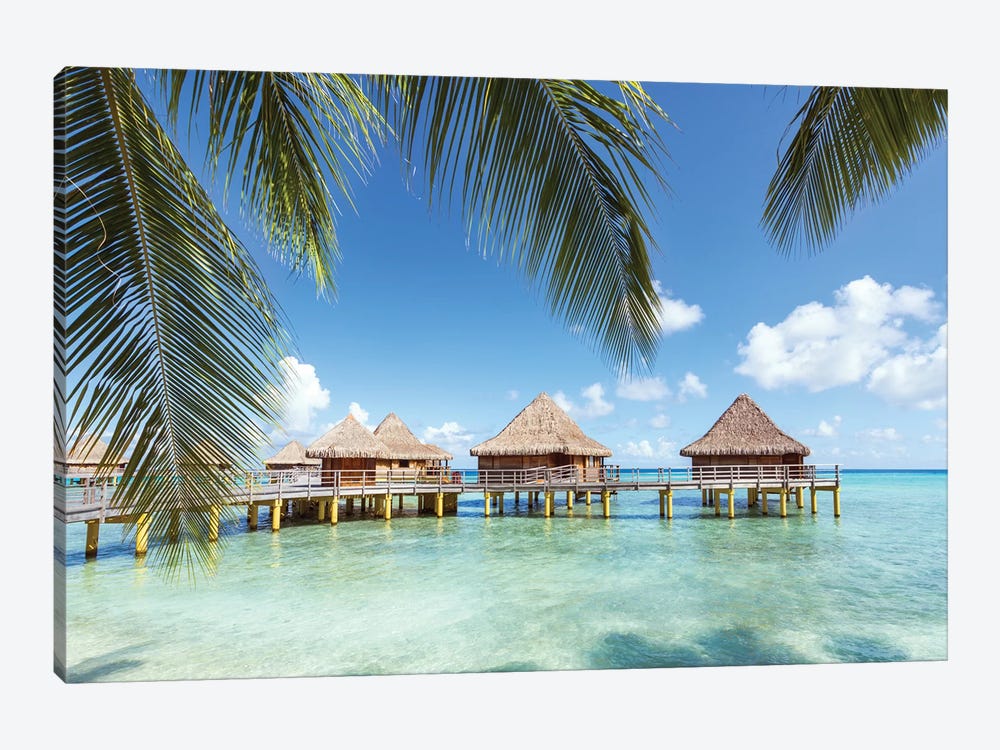 Water Bungalows In Rangiroa, French Polynesia by Matteo Colombo 1-piece Canvas Print