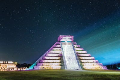 El Castillo Temple At Night, Chichen Itza, Mexico by Matteo Colombo acrylic art print