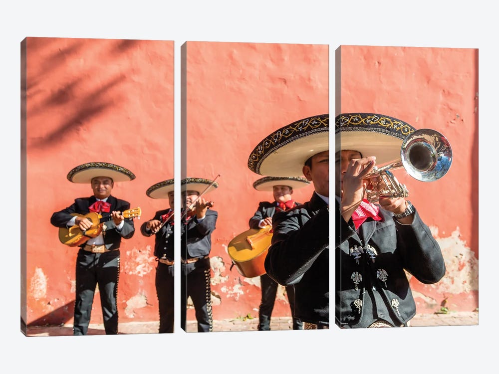 Mariachi Band With Sombreros, Yucatan, Mexico by Matteo Colombo 3-piece Canvas Art