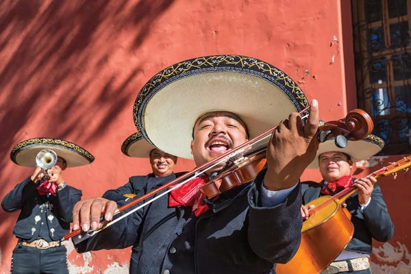 Mexican Culture: Mariachi Violinist Playing, Yucatan, Mexico by Matteo Colombo