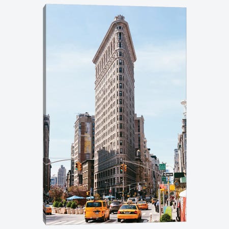 Yellow Cabs And Flatiron Building, New York City Canvas Print #TEO178} by Matteo Colombo Canvas Art