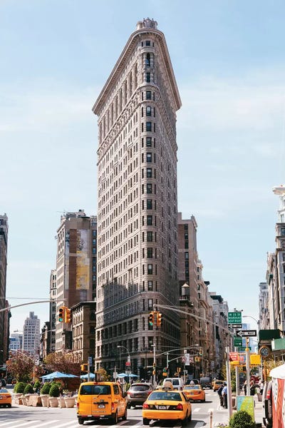 Matteo Colombo: Yellow Cabs And Flatiron Building, New York City by Matteo Colombo
