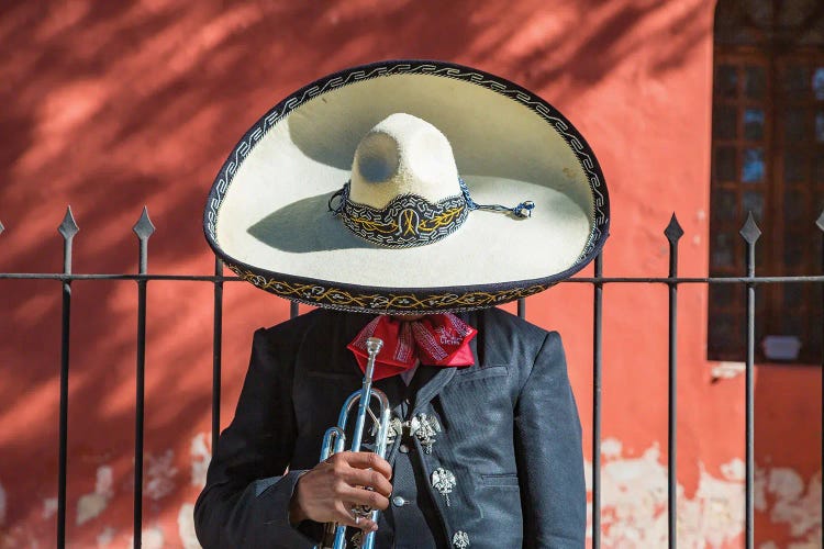 Mexican Mariachi With Trumpet, Yucatan, Mexico