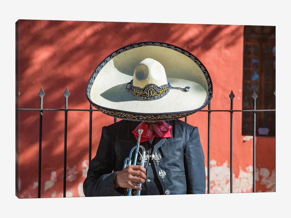 Mexican Mariachi With Trumpet, Yucatan, Mexico by Matteo Colombo 1-piece Canvas Print