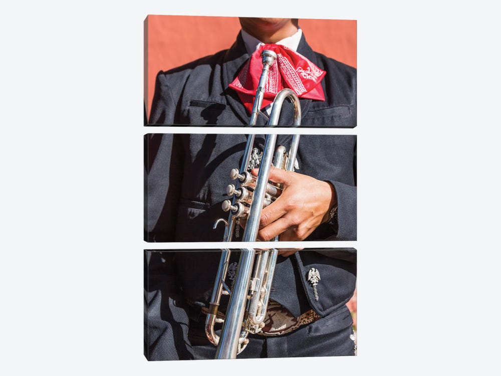 Mariachi With Trumpet, Yucatan, Mexico by Matteo Colombo 3-piece Art Print