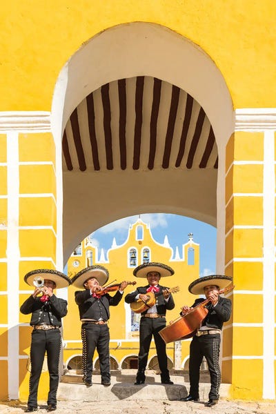 Mexico: Four Mariachis With Instruments, Yucatan, Mexico by Matteo Colombo