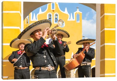 Mariachi Band Playing, Yucatan, Mexico Canvas Art Print - Mexican Culture