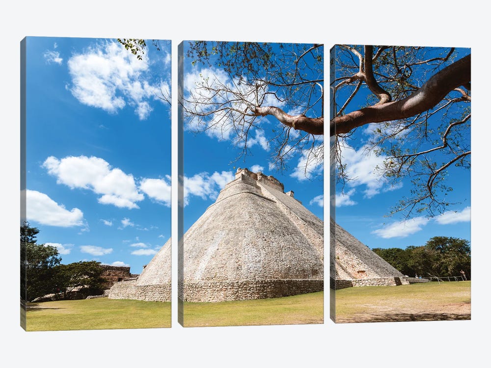 Pyramid Of The Magician, Uxmal, Yucatan, Mexico by Matteo Colombo 3-piece Canvas Print