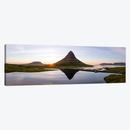 Aerial View Of Kirkjufell Mountain At Sunset, Iceland II Canvas Print #TEO179} by Matteo Colombo Canvas Art