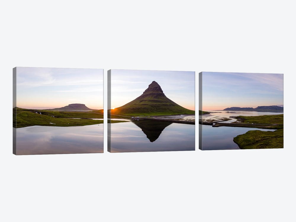 Aerial View Of Kirkjufell Mountain At Sunset, Iceland II by Matteo Colombo 3-piece Art Print