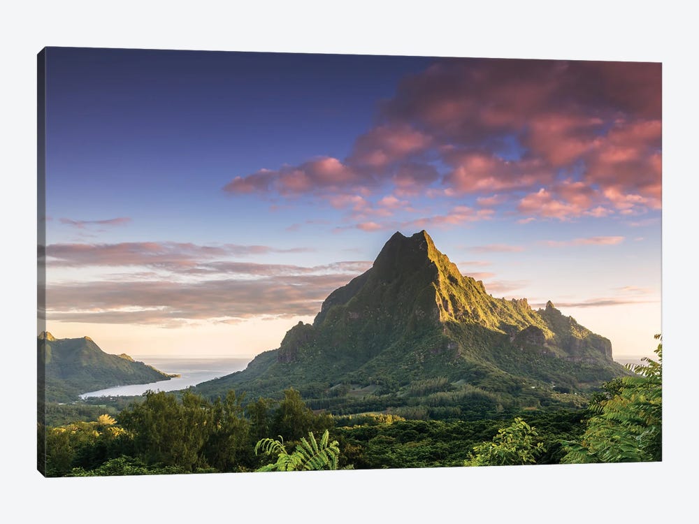 Sunset Over Moorea Island, French Polynesia by Matteo Colombo 1-piece Canvas Print