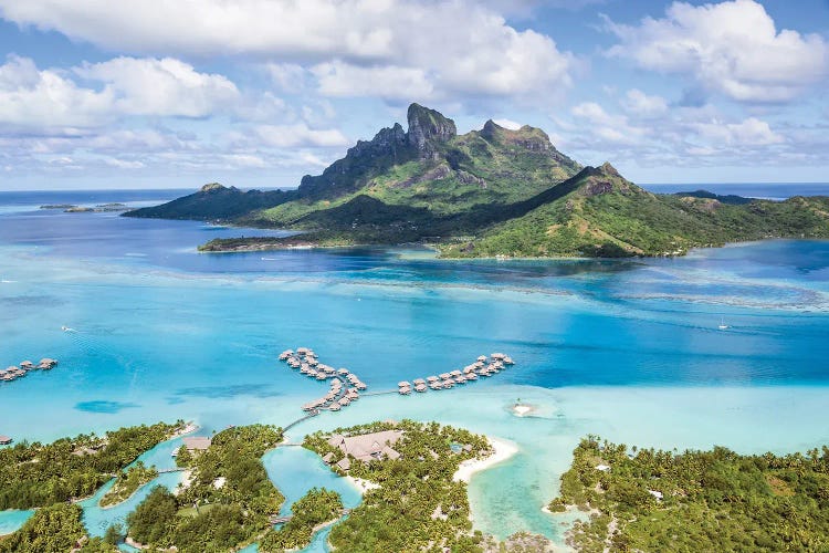 Bora Bora Island Aerial, French Polynesia