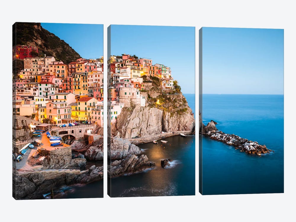 Mediterranean Town I by Matteo Colombo 3-piece Canvas Art Print