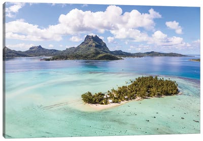 Lagoon And Island, Bora Bora, French Polynesia Canvas Art Print - French Polynesia Art