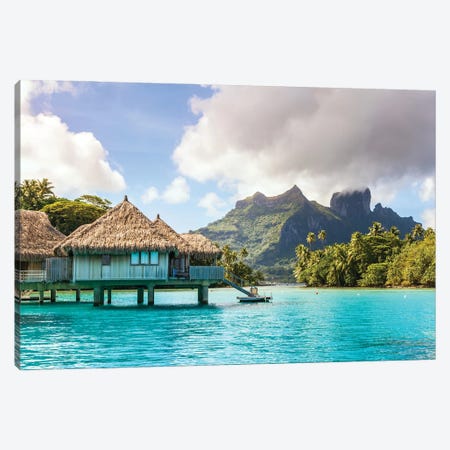 Overwater Bungalows, Bora Bora, French Polynesia Canvas Print #TEO1819} by Matteo Colombo Canvas Wall Art