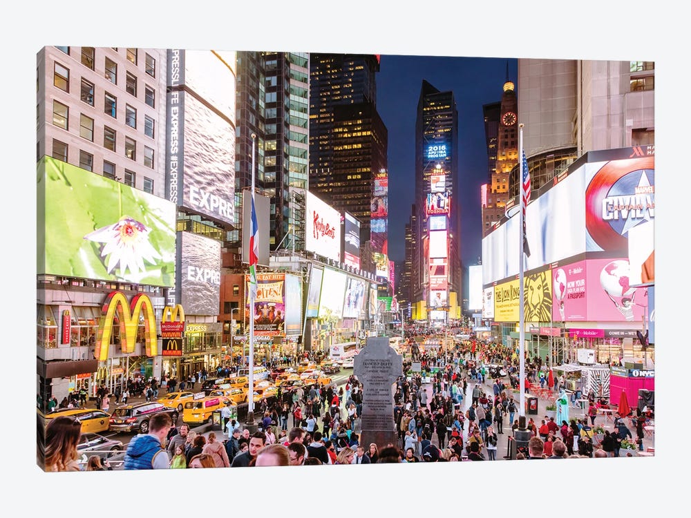 Time Square At Night, New York City by Matteo Colombo 1-piece Canvas Artwork