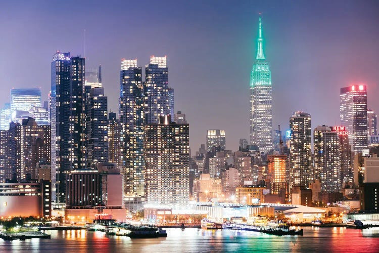 Empire State Building And Skyline At Dusk, New York City