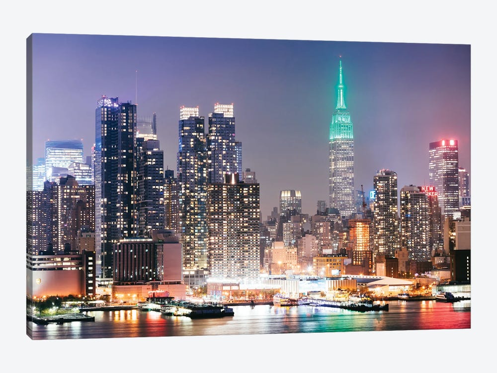 Empire State Building And Skyline At Dusk, New York City by Matteo Colombo 1-piece Canvas Art Print
