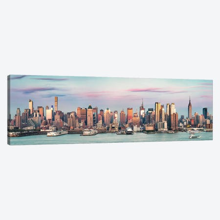 New York City Skyline At Sunset Canvas Print #TEO1869} by Matteo Colombo Canvas Art Print