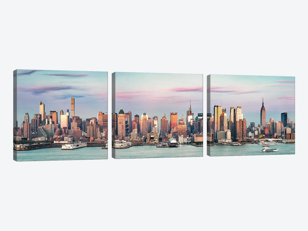New York City Skyline At Sunset by Matteo Colombo 3-piece Art Print