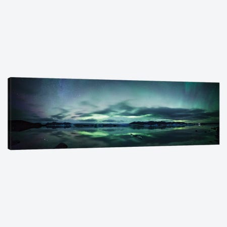Aurora Borealis Panorama, Iceland Canvas Print #TEO186} by Matteo Colombo Canvas Wall Art