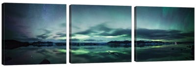 Aurora Borealis Panorama, Iceland Canvas Art Print - 3-Piece Astronomy & Space Art