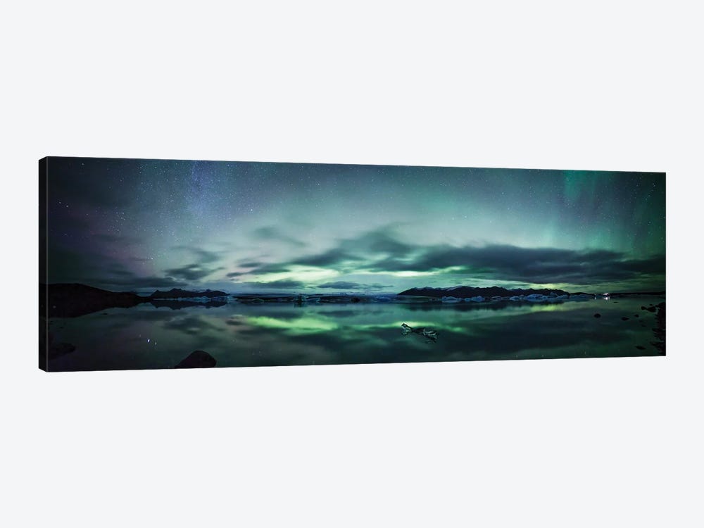 Aurora Borealis Panorama, Iceland by Matteo Colombo 1-piece Canvas Art Print