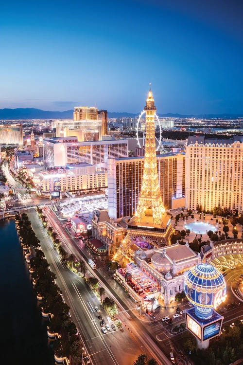 City Of Las Vegas Illuminated At Night, Nevada by Matteo Colombo wall art