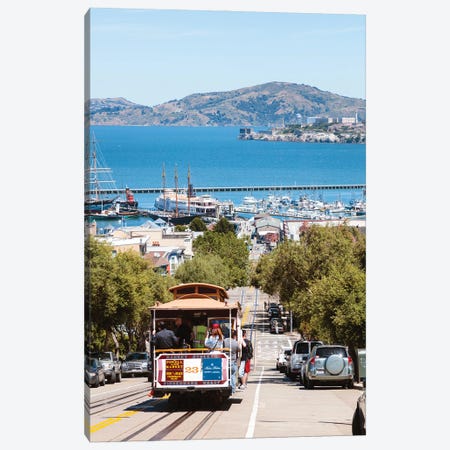 Iconic Cable Car And San Francisco Bay, California Canvas Print #TEO1879} by Matteo Colombo Canvas Artwork