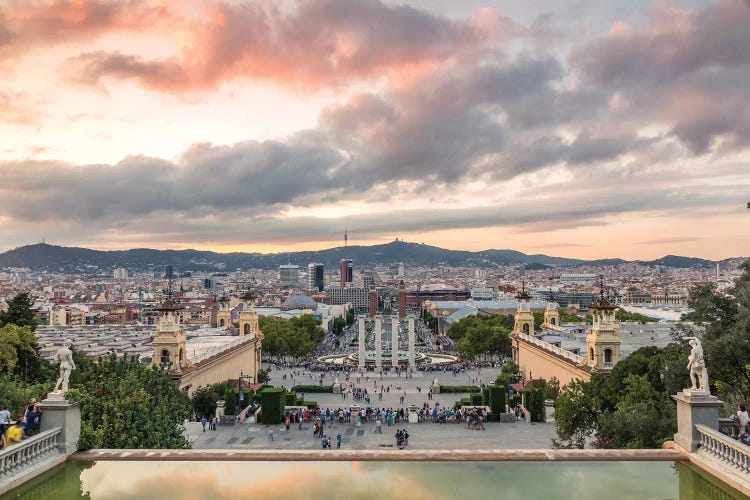 Barcelona At Sunset, Spain