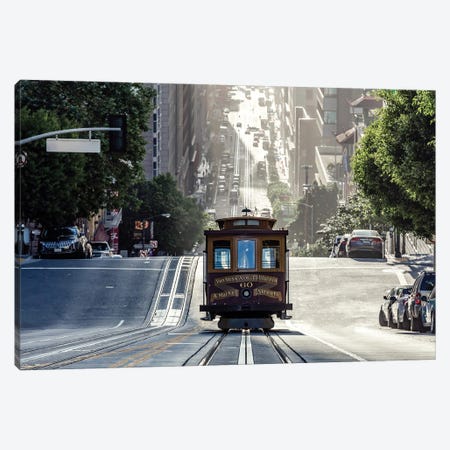 Cable Car In California Street, San Francisco, California Canvas Print #TEO1880} by Matteo Colombo Canvas Art Print