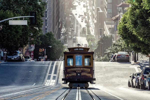 Trains: Cable Car In California Street, San Francisco, California by Matteo Colombo