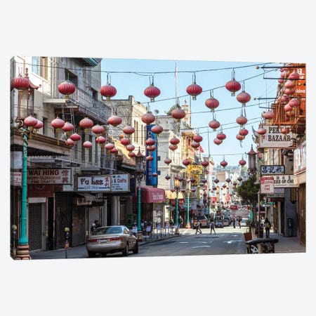 Streets Of Chinatown, San Francisco, California Canvas Print #TEO1881} by Matteo Colombo Art Print