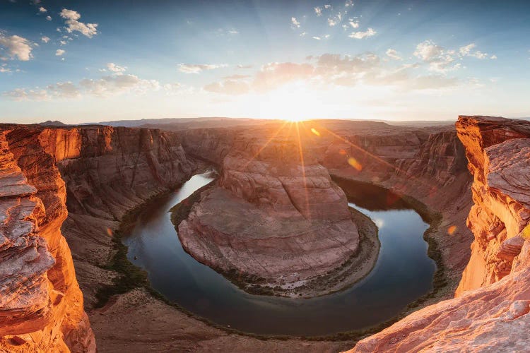 Horseshoe Bend And Colorado River At Sunset, Page, Arizona