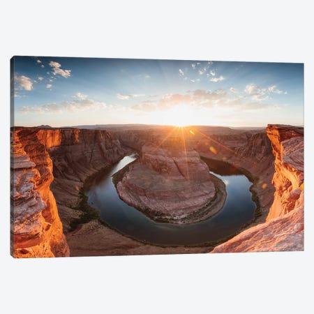 Horseshoe Bend And Colorado River At Sunset, Page, Arizona Canvas Print #TEO1886} by Matteo Colombo Canvas Artwork