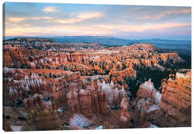 Sunset At Bryce Canyon, Utah Canvas Art Print - Bryce Canyon National Park Art