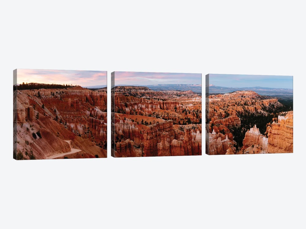 Sunset Panoramic At Bryce Canyon National Park, Utah by Matteo Colombo 3-piece Canvas Print