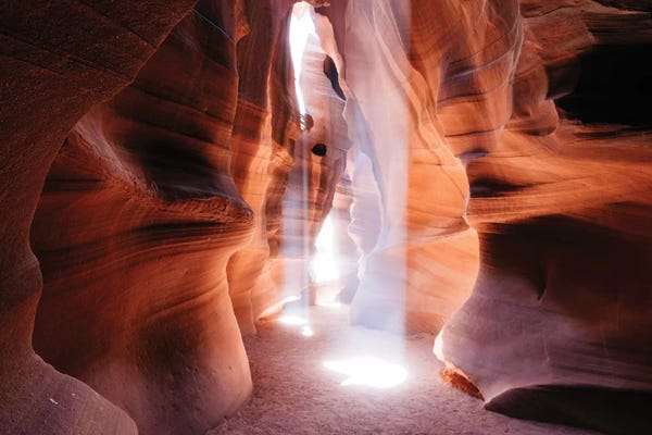 Large Photography - Canvas Prints: Beams Of Light (Dance Of Light), The Crack, Antelope Canyon, Navajo Nation, Arizona, USA by Matteo Colombo