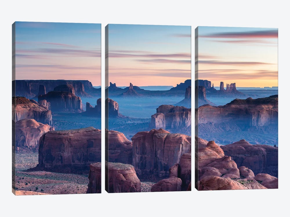 First Light Over Monument Valley, Arizona by Matteo Colombo 3-piece Canvas Artwork
