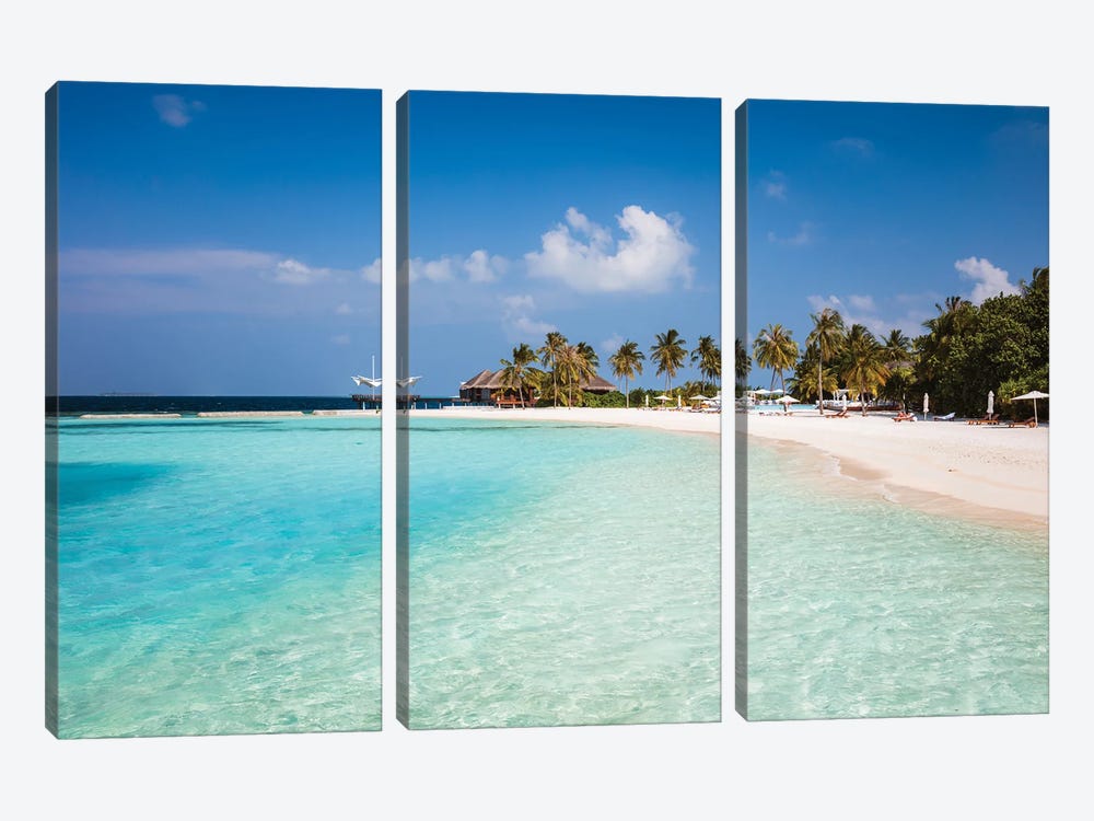 Beach Resort In The Maldives by Matteo Colombo 3-piece Canvas Artwork