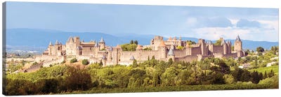 Carcassonne Panoramic, France Canvas Art Print - Castle & Palace Art